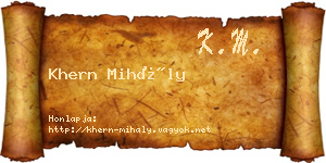 Khern Mihály névjegykártya