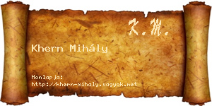 Khern Mihály névjegykártya