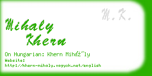 mihaly khern business card